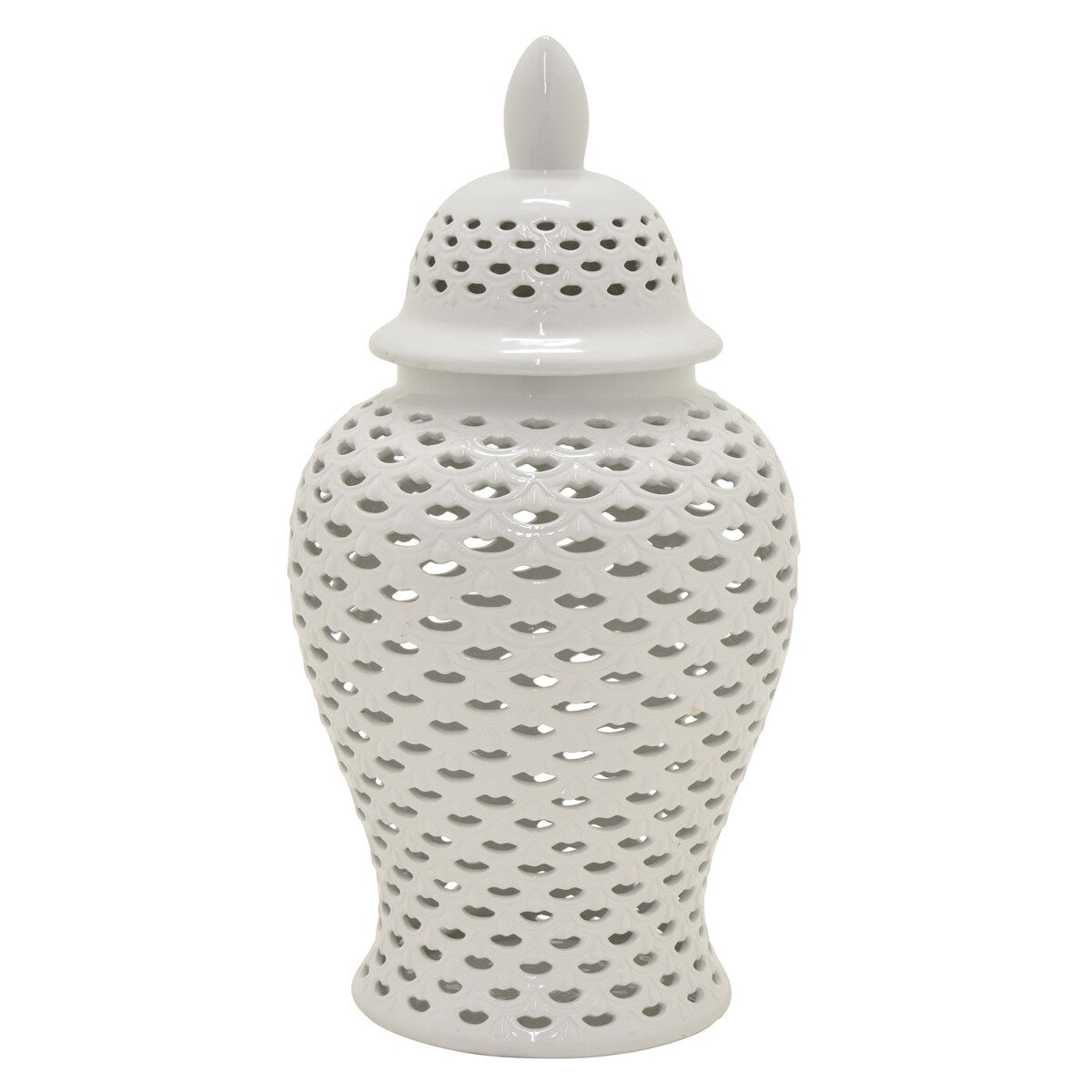 Plutus Brands Ceramic Jar in White Porcelain