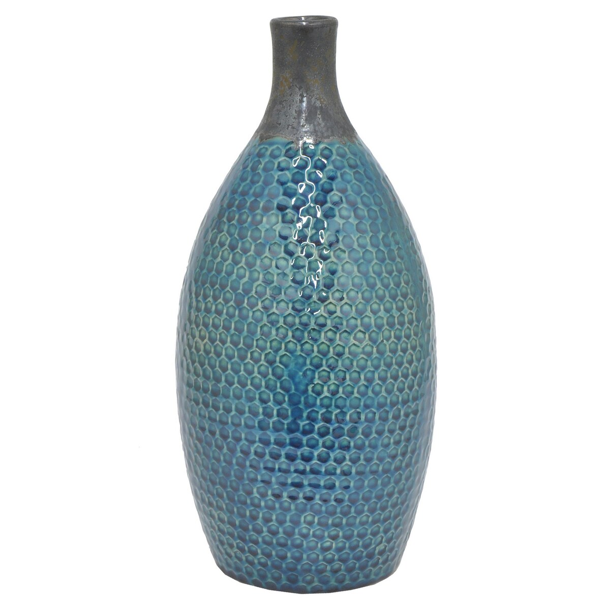 Plutus Brands Ceramic Vase in Blue Porcelain