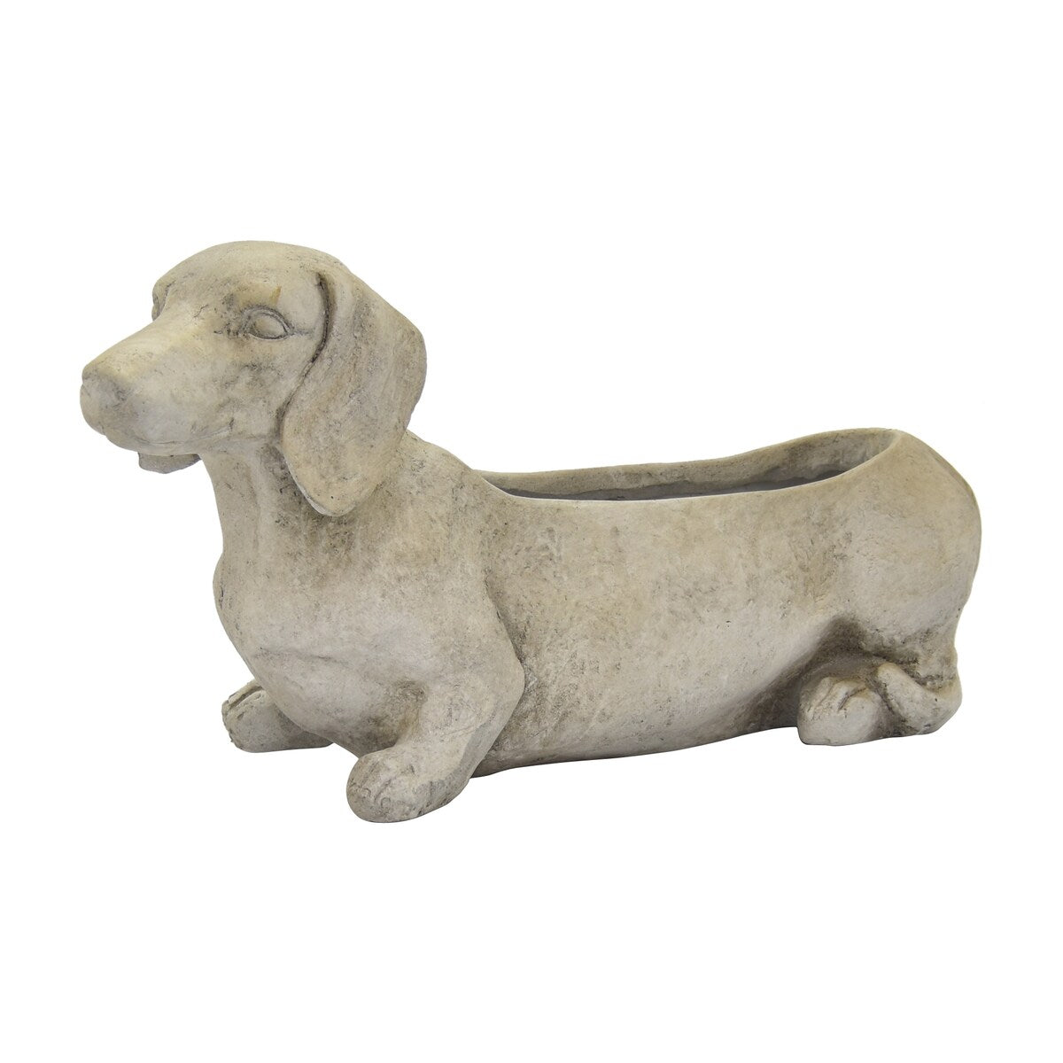 Plutus Brands Dachshund Dog Planter 12" H in Gray Resin