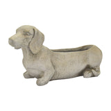 Plutus Brands Dachshund Dog Planter 12" H in Gray Resin