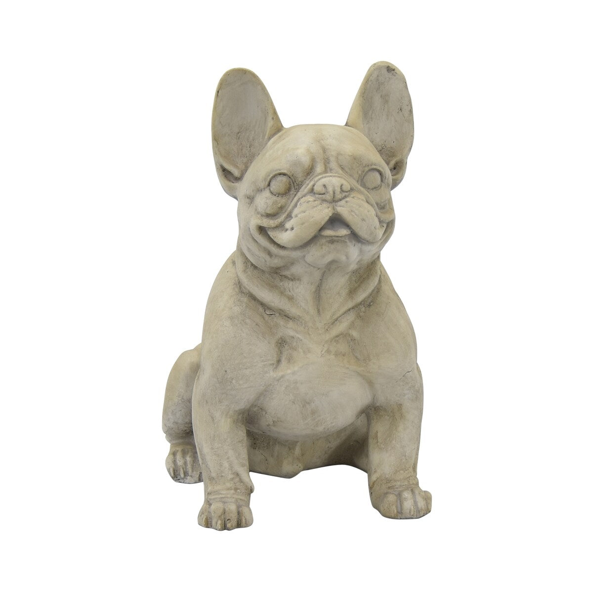 Plutus Brands Dog Sitting in Gray Resin - Grey