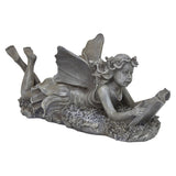 Plutus Brands Fairy Reading Book in Gray Resin - Grey