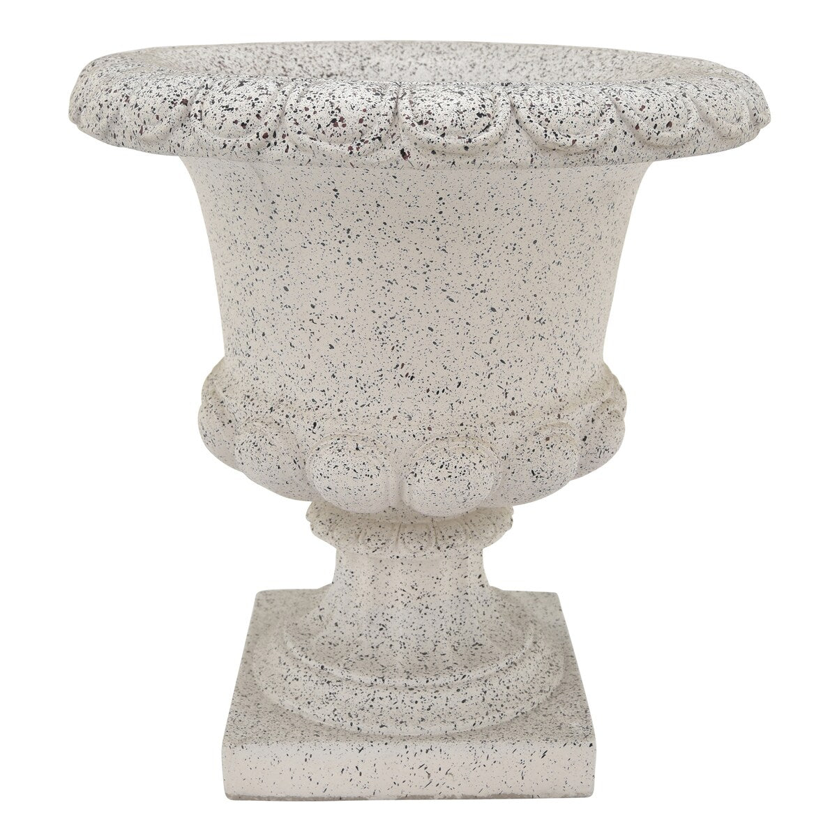 Plutus Brands Footed Urn-gray in White Resin