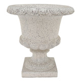 Plutus Brands Footed Urn-gray in White Resin