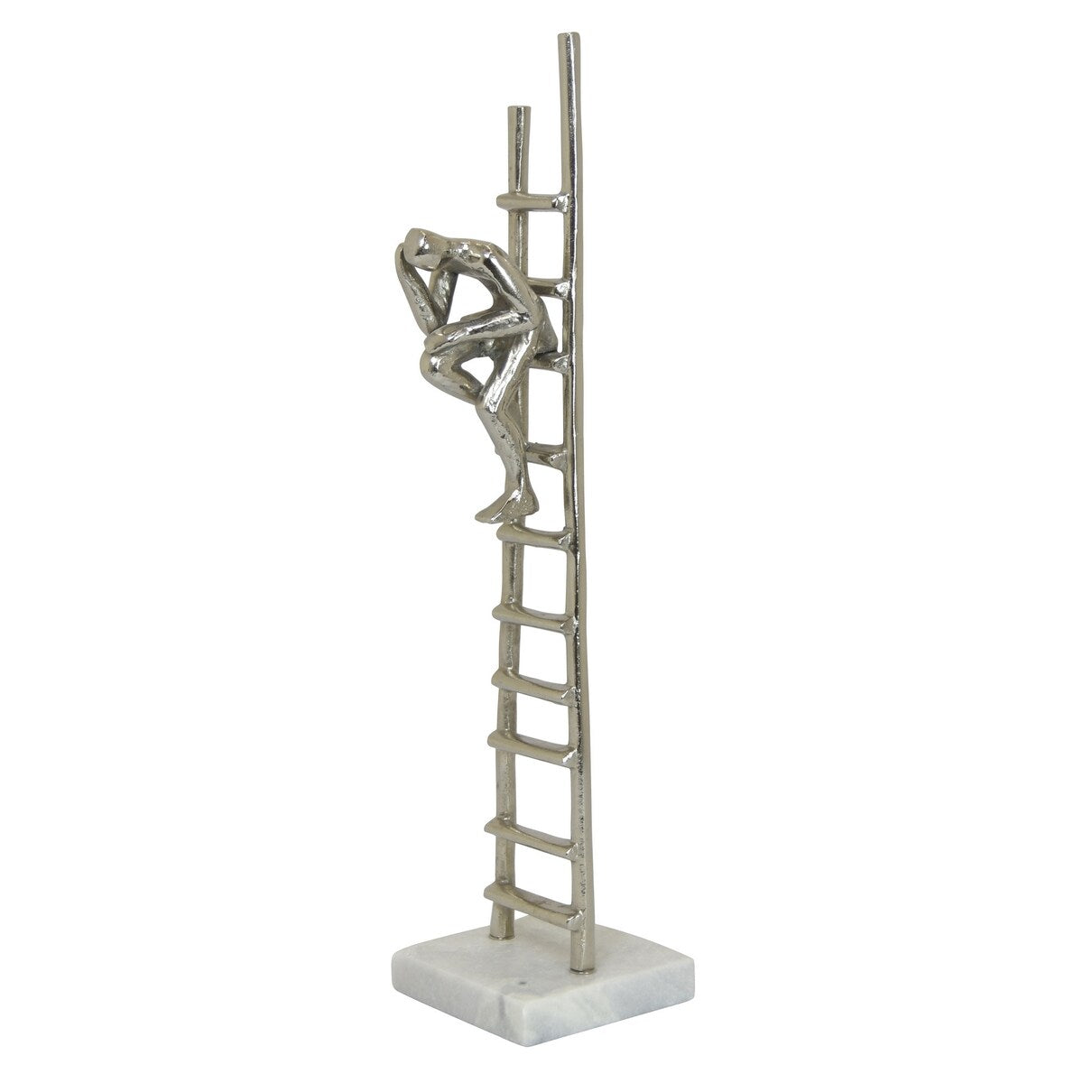 Plutus Brands Ladder Climb Sculpture in Silver Metal