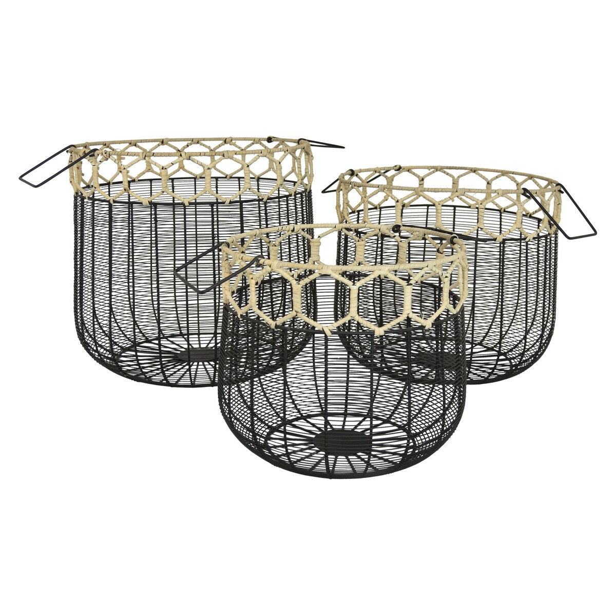 Plutus Brands Metal Basket in Multi-Colored Metal Set of 3