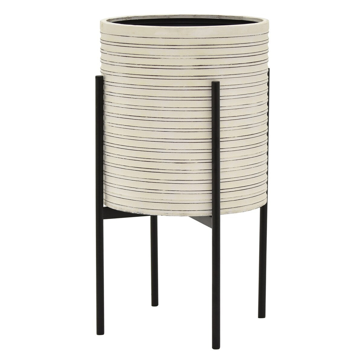 Plutus Brands Metal Planter With Stand 26" H in White