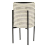 Plutus Brands Metal Planter With Stand 26" H in White