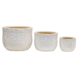 Plutus Brands Planter Set Of 3 in White Porcelain
