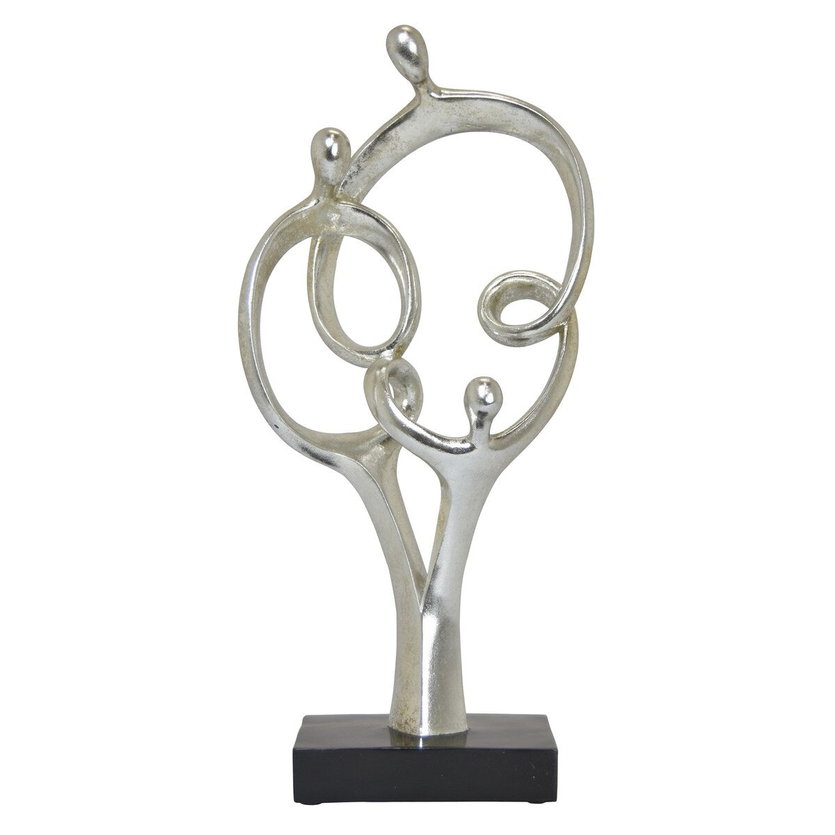 Plutus Brands Sculpture On Base in Silver Resin