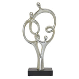 Plutus Brands Sculpture On Base in Silver Resin
