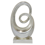 Plutus Brands Sculpture On Base in Silver Resin
