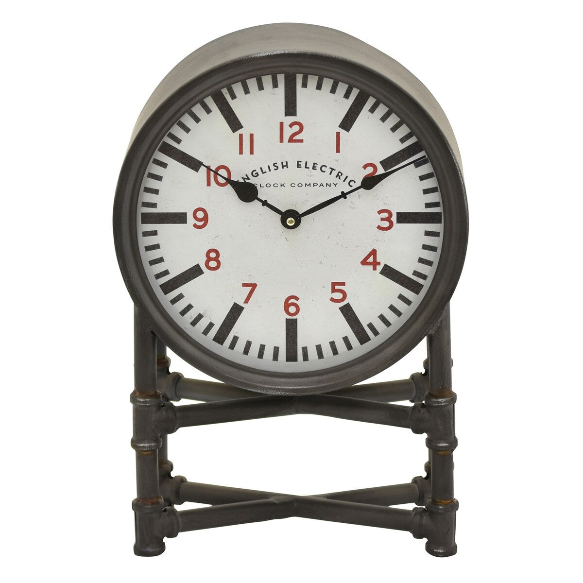 Plutus Brands Table Top Clock in Black Metal
