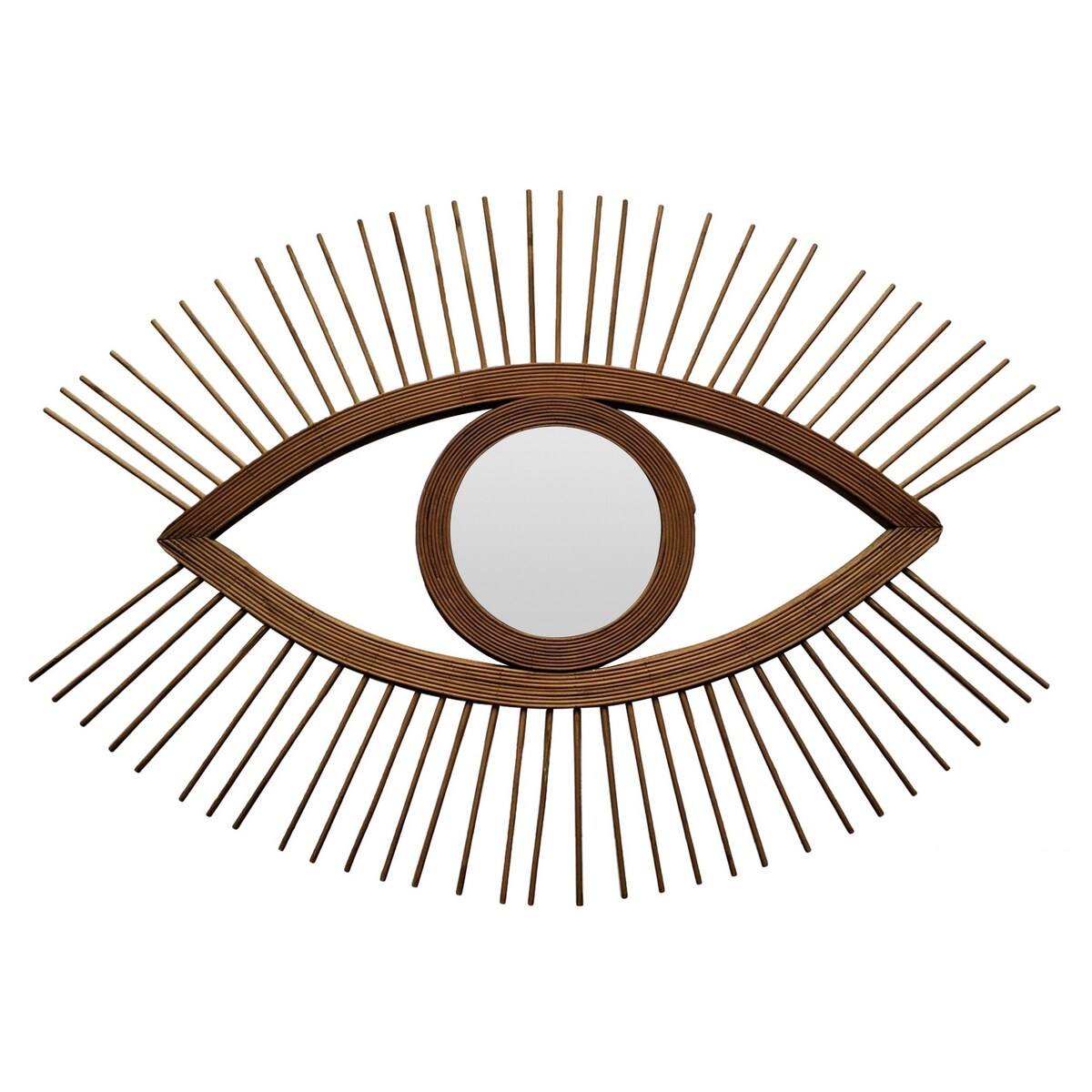 Plutus Brands Wall Mirror Decoration in Brown Natural Fiber