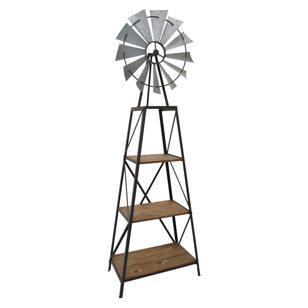 Plutus Brands Windmill Decoration in Gray Metal