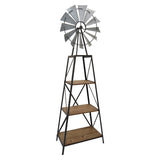 Plutus Brands Windmill Decoration in Gray Metal