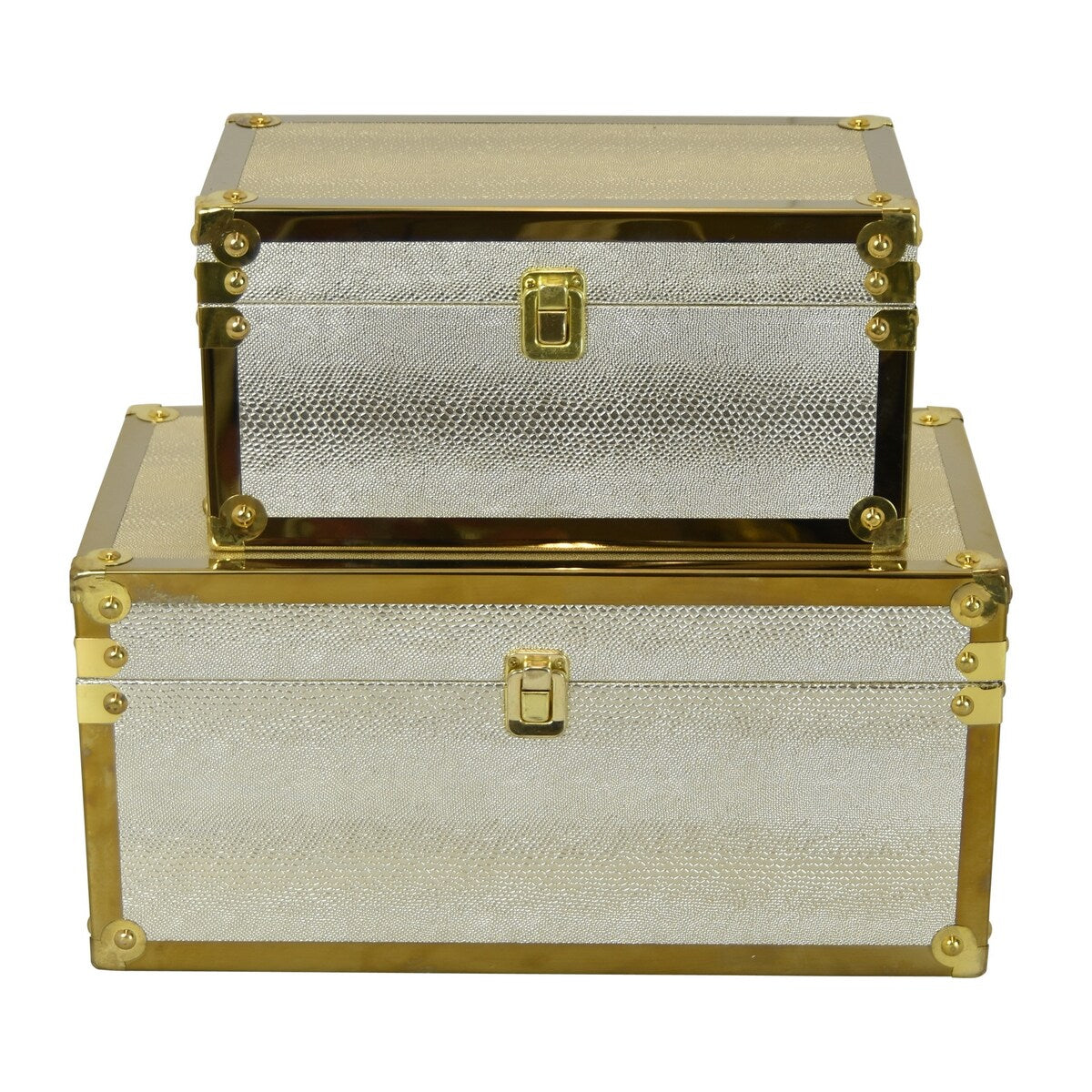 Plutus Brands Wood Box in Bronze Wood Set of 2