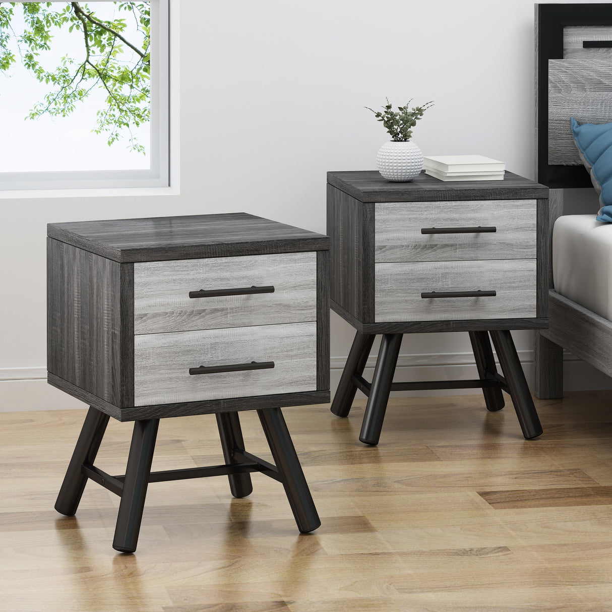 Plymouth Faux Wood Nightstands by Christopher Knight Home