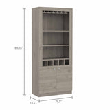 Plympton 3-Shelf Rectangle 5-Bottle Bar Cabinet