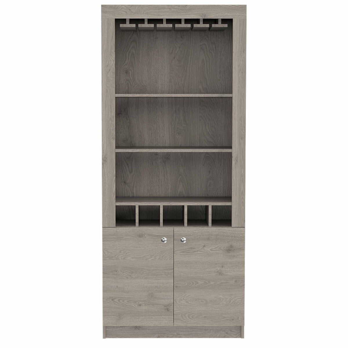 Plympton 3-Shelf Rectangle 5-Bottle Bar Cabinet