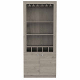 Plympton 3-Shelf Rectangle 5-Bottle Bar Cabinet
