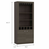 Plympton 3-Shelf Rectangle 5-Bottle Bar Cabinet