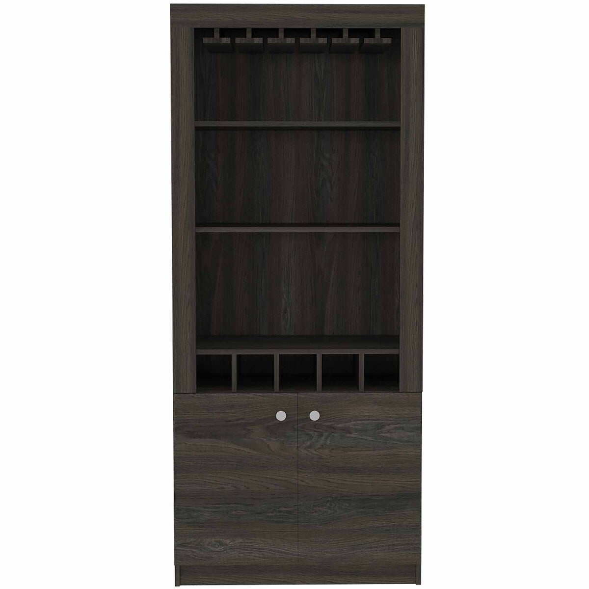 Plympton 3-Shelf Rectangle 5-Bottle Bar Cabinet
