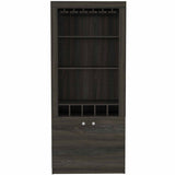 Plympton 3-Shelf Rectangle 5-Bottle Bar Cabinet
