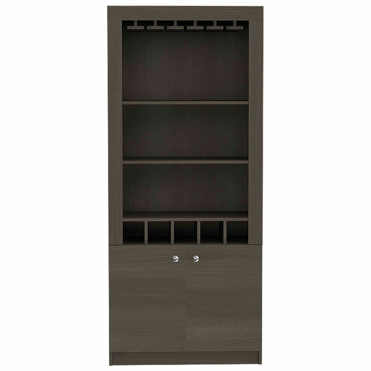 Plympton 3-Shelf Rectangle 5-Bottle Bar Cabinet