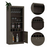 Plympton 3-Shelf Rectangle 5-Bottle Bar Cabinet