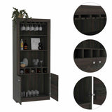 Plympton 3-Shelf Rectangle 5-Bottle Bar Cabinet