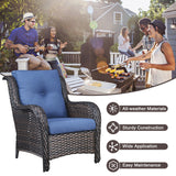 Pocassy 4-Piece Outdoor Sofa Patio Chair with Coffee Table