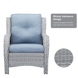 Pocassy 4-Piece Outdoor Sofa Patio Chair with Coffee Table