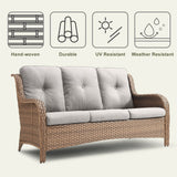 Pocassy 4-Piece Outdoor Sofa Patio Chair with Coffee Table