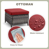 Pocassy 5-Piece Outdoor Furniture Set, Swivel chairs with Ottomans