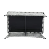 Pocassy Outdoor Patio Wicker Coffee Table-Rectangle - 46.5X28.5X21
