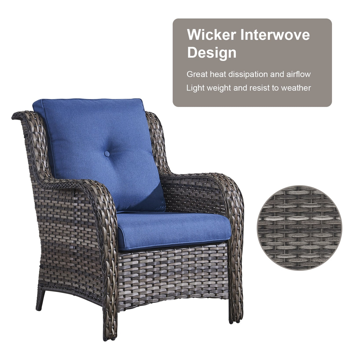Pocassy Patio Chairs with Fire Pit Table Sets