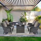 Pocassy Patio Chairs with Fire Pit Table Sets