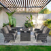 Pocassy Patio Chairs with Fire Pit Table Sets