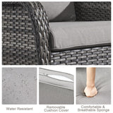 Pocassy Patio Chairs with Fire Pit Table Sets
