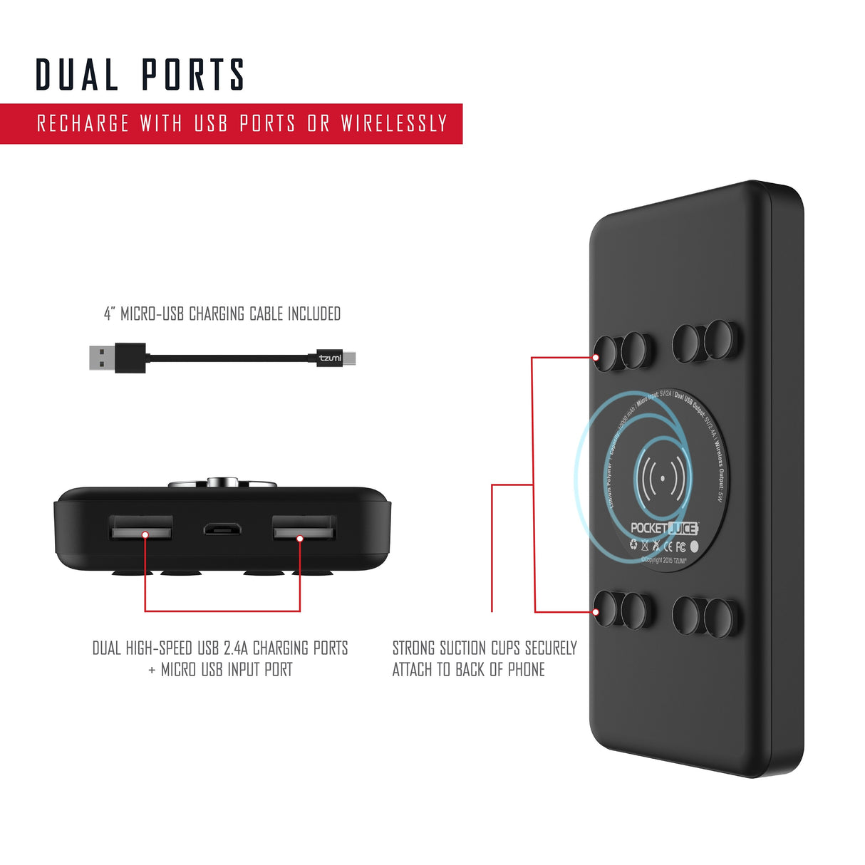 Pocket Juice Pro 10,000 MAH Portable Charger