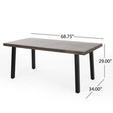 Pointe Outdoor 6 Piece Aluminum Dining Set with Bench by Christopher Knight Home