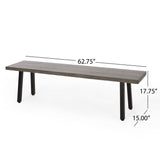 Pointe Outdoor Industrial Aluminum Dining Bench by Christopher Knight Home