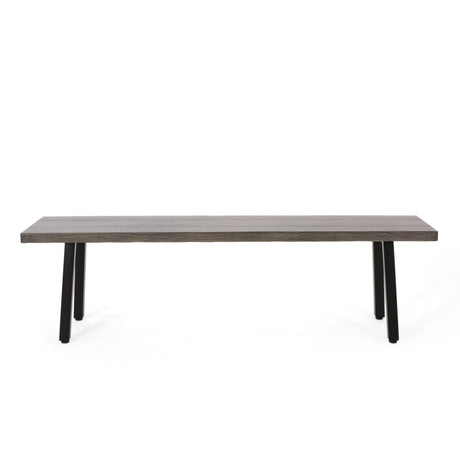 Pointe Outdoor Industrial Aluminum Dining Bench by Christopher Knight Home