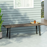 Pointe Outdoor Industrial Aluminum Dining Bench by Christopher Knight Home