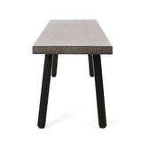 Pointe Outdoor Industrial Aluminum Dining Bench by Christopher Knight Home