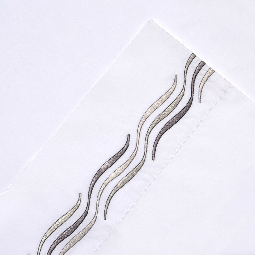 Pointehaven Wave Cotton 300-thread-count Embroidered Pillowcase Set