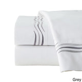 Pointehaven Wave Cotton 300-thread-count Embroidered Pillowcase Set