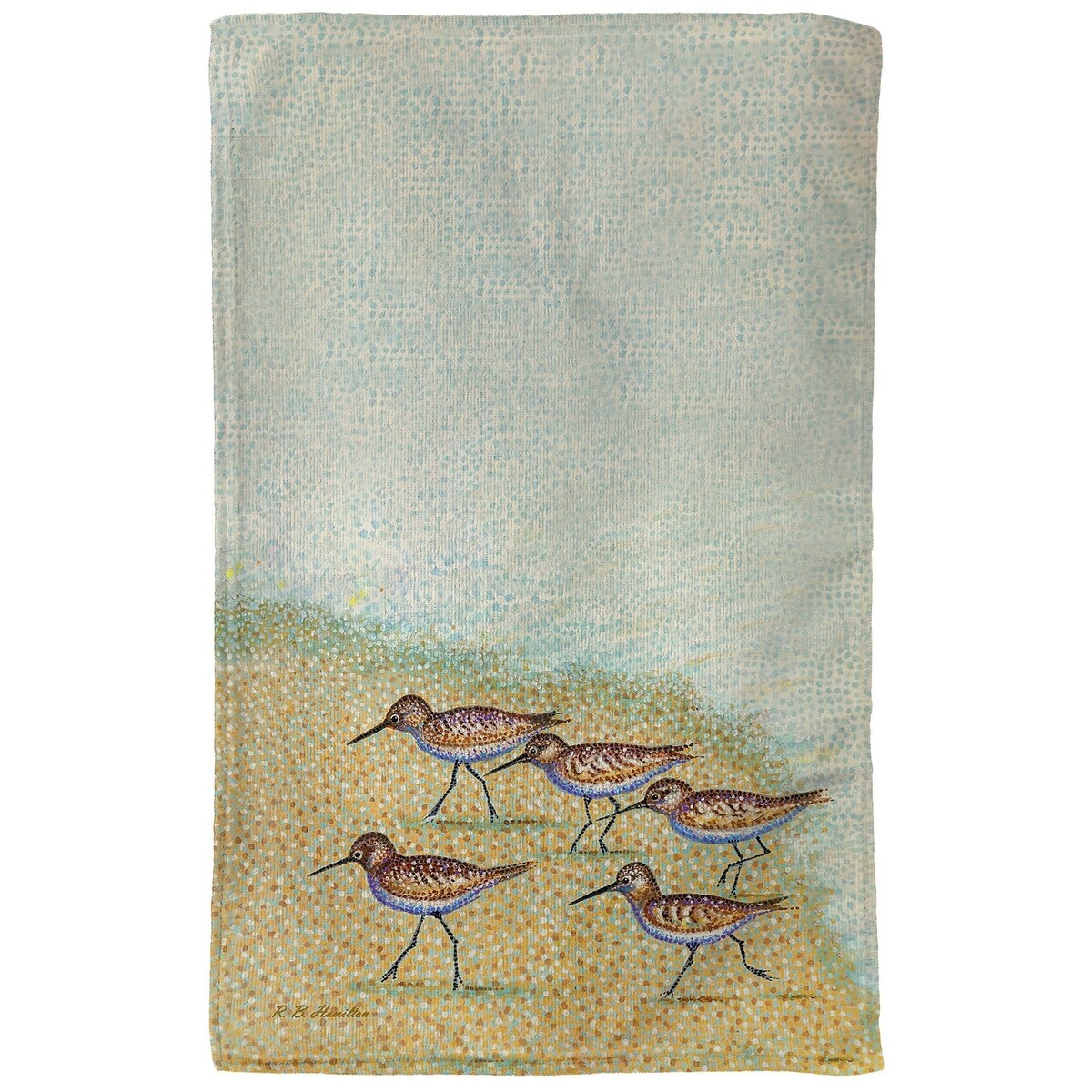 Pointillist Sanderlings Kitchen Towel - 16x25