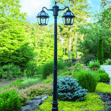 Gama Sonic Polaris 2-Light Black Aluminum Solar LED Outdoor Post Light